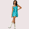 Sea Mist Silk Slip Mini Dress