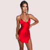 Summer Glow Satin Open-Back Dress