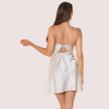 Sultry Glow Satin V-Neck Mini Dress