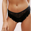 SANS COMPLEXE Black Floral Lace High Waist Thong